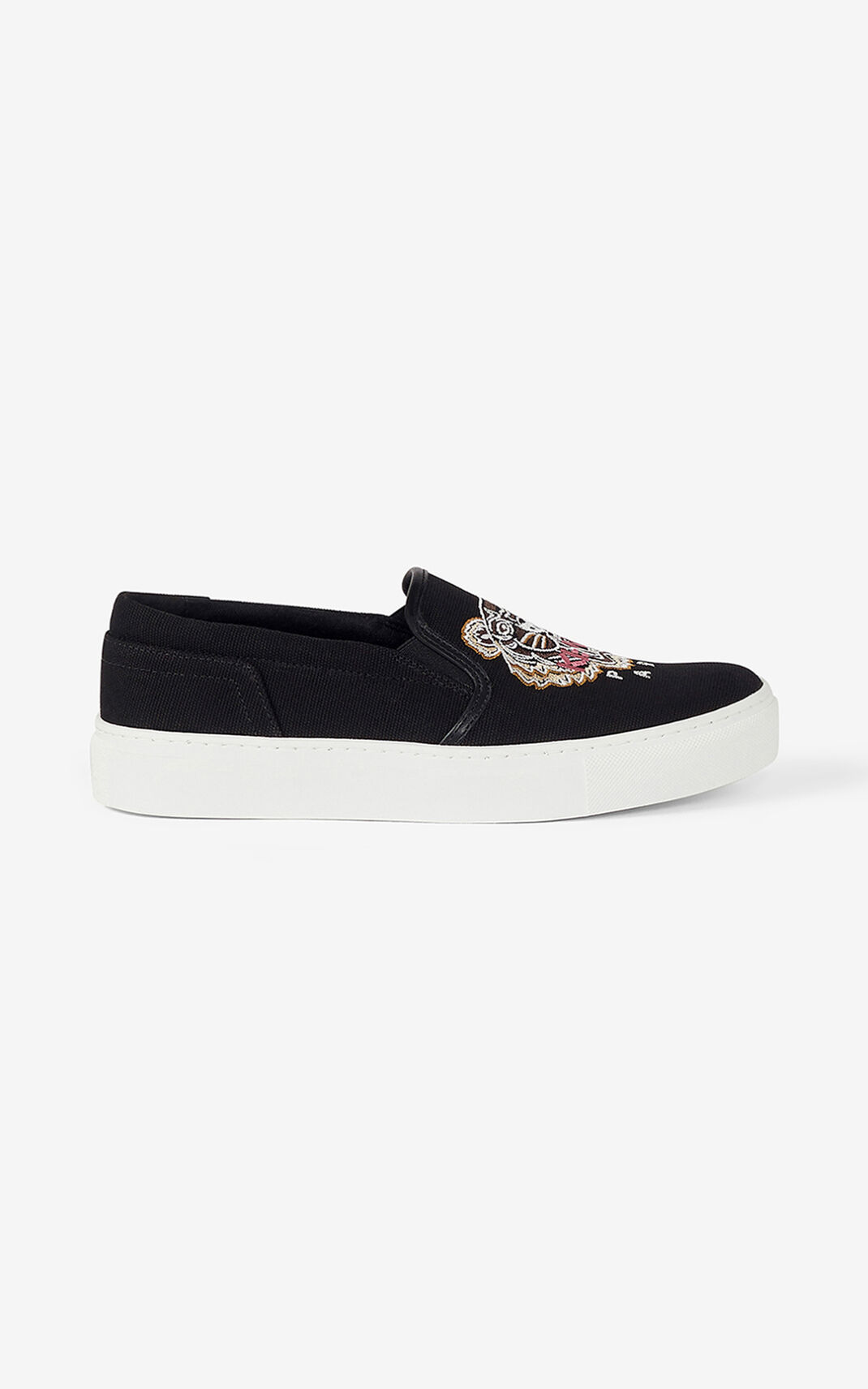 Kenzo K Skate Tiger slip on Spor Ayakkabı Bayan Siyah | 6238-AFGWP